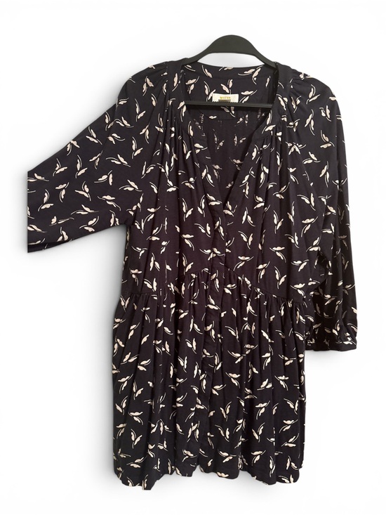 Maeve Dresses & Skirts - Maeve Black Mini Dress with Cream Leaf or Butterfly Motif XL Anthropologie